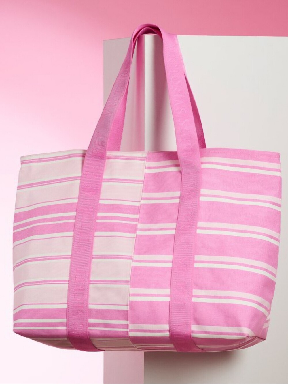 Victoria's Secret Heritage Stripe Canvas Tote Bag NEW MSRP $49.95